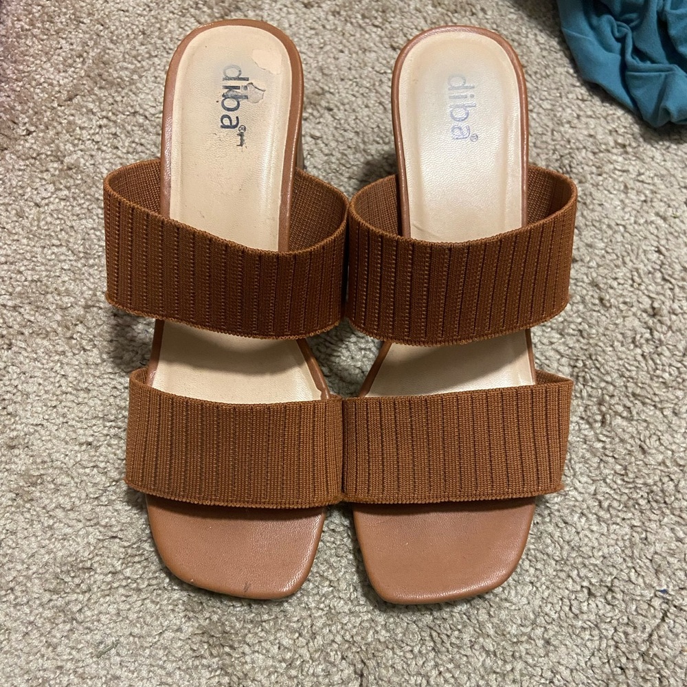 Brown Square heel